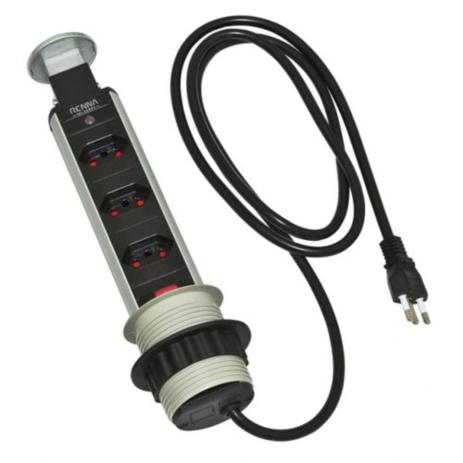 Torre de Embutir Com 3 Tomadas Renna 16a 240v Preto e Cinza é boa?