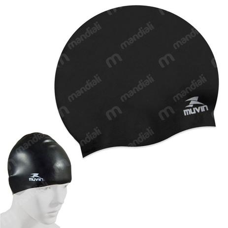 Touca para Natacao e Hidroginastica em Silicone Slim Preto Muvin Menor preço em Touca para Natacao e Hidroginastica em Silicone Slim Preto Muvin