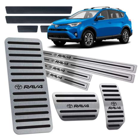 Toyota Rav4 2016/2019 Soleiras Pedaleiras Descanso Preto - Jr Menor preço em Toyota Rav4 2016/2019 Soleiras Pedaleiras Descanso Preto - Jr