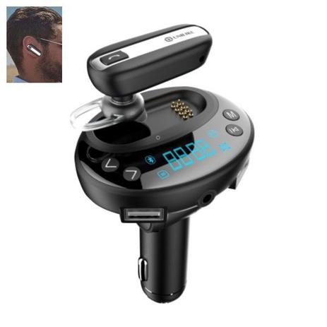 Transmissor FM Leitor MP3 Automotivo Carregador 2x USB + Fone de Ouvido Bluetooth 4.0 A2DP Handsfree - Lonleap Menor preço em Transmissor FM Leitor MP3 Automotivo Carregador 2x USB + Fone de Ouvido Bluetooth 4.0 A2DP Handsfree - Lonleap