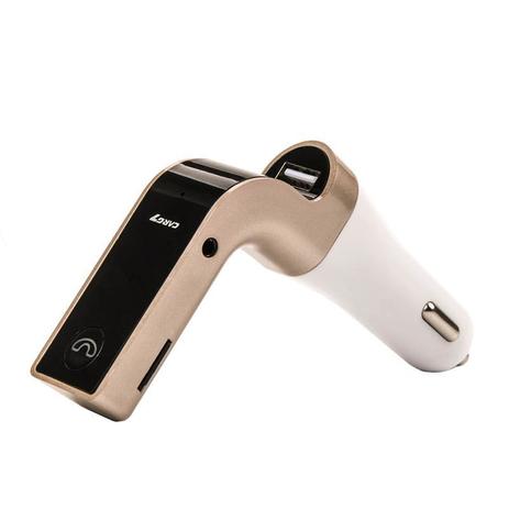 Transmissor FM Veicular Bluetooth USB com Display Dourado - CARG7 Menor preço em Transmissor FM Veicular Bluetooth USB com Display Dourado - CARG7