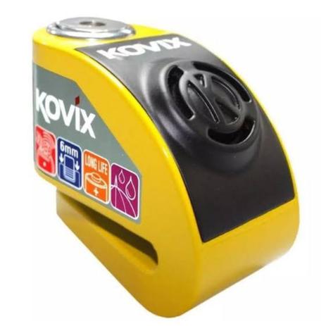 Trava Disco Para Moto com Alarme Kd6 Amarelo Kovix Menor preço em Trava Disco Para Moto com Alarme Kd6 Amarelo Kovix