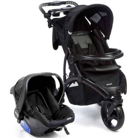 Travel System 3 Rodas Off Road com Bebê Conforto Onyx - Infanti Menor preço em Travel System 3 Rodas Off Road com Bebê Conforto Onyx - Infanti