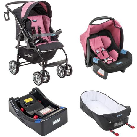 Travel System AT6 K + Touring Evolution SE PRETO/ROSA + Base + Ninho - Burigotto Menor preço em Travel System AT6 K + Touring Evolution SE PRETO/ROSA + Base + Ninho - Burigotto