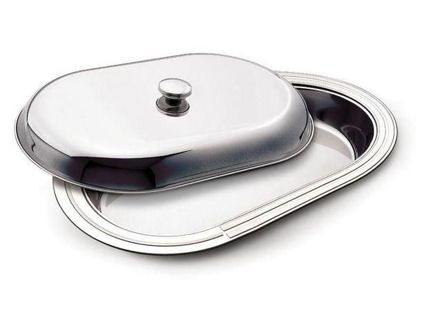 Travessa funda com tampa aço inox 352 x 245mm - Ciclo - Tramontina Menor preço em Travessa funda com tampa aço inox 352 x 245mm - Ciclo - Tramontina