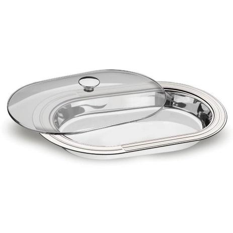 Travessa Funda de Aço Inox com Tampa Ciclo - Tramontina Menor preço em Travessa Funda de Aço Inox com Tampa Ciclo - Tramontina