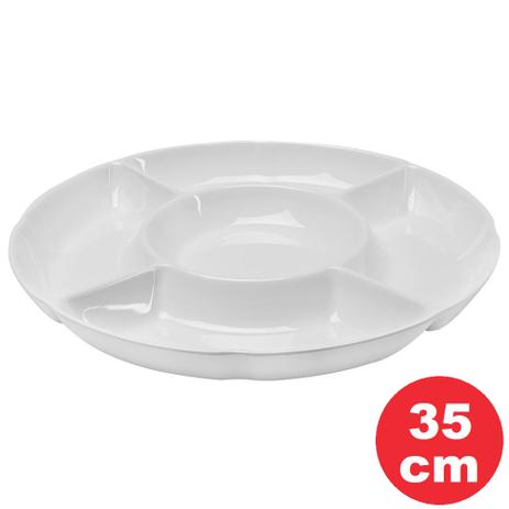 Travessa Melamina 5 Divisões para Petiscos Branco Haus 35,5x3,8cm é boa?