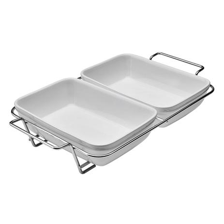 Travessa Refratária Vianagrés com Suporte Duplo - Vianagres Menor preço em Travessa Refratária Vianagrés com Suporte Duplo - Vianagres