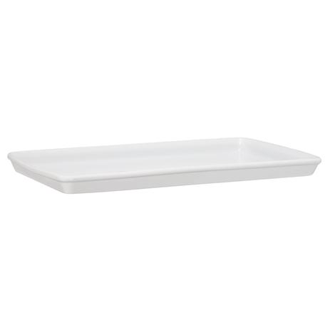 Travessa retangular rasa de cerâmica mondoceram gourmet 1000g- branco Menor preço em Travessa retangular rasa de cerâmica mondoceram gourmet 1000g- branco