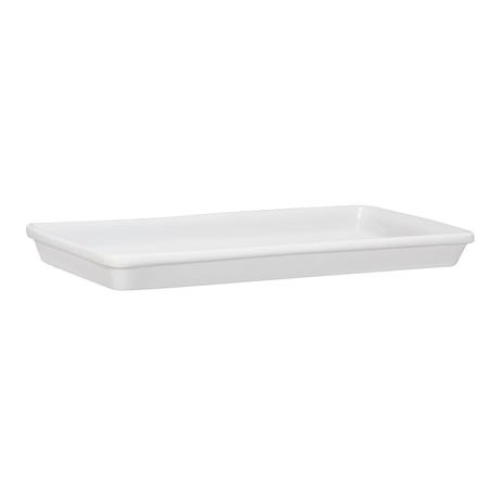 Travessa retangular rasa de cerâmica mondoceram gourmet 550g- branco Menor preço em Travessa retangular rasa de cerâmica mondoceram gourmet 550g- branco