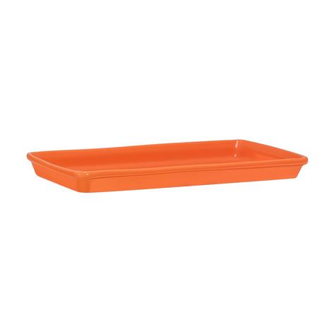 Travessa retangular rasa de cerâmica mondoceram gourmet 550g- laranja Menor preço em Travessa retangular rasa de cerâmica mondoceram gourmet 550g- laranja