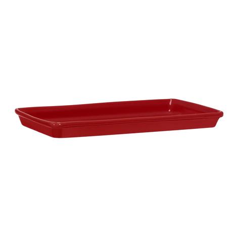 Travessa retangular rasa de cerâmica mondoceram gourmet 550g- vermelho Menor preço em Travessa retangular rasa de cerâmica mondoceram gourmet 550g- vermelho