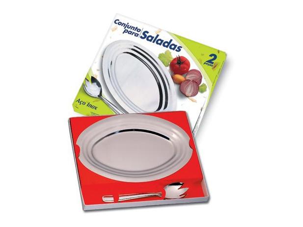 Travessa Salada + Pegador Conjunto 2 Peças Inox - 3680 - Golden inox Menor preço em Travessa Salada + Pegador Conjunto 2 Peças Inox - 3680 - Golden inox