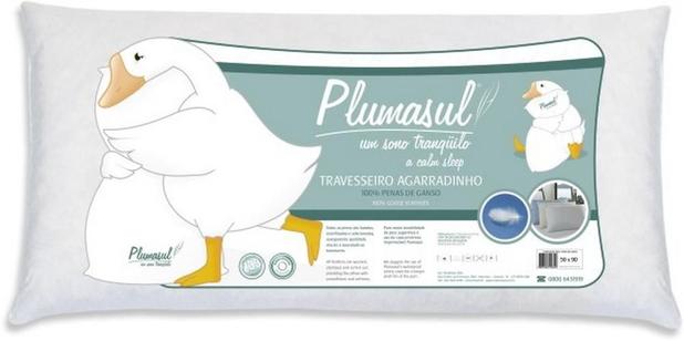Travesseiro 100 Pena De Ganso 50x90 Branco - Plumasul Menor preço em Travesseiro 100 Pena De Ganso 50x90 Branco - Plumasul