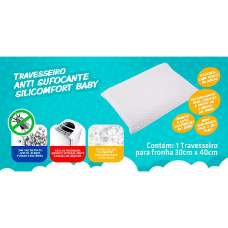 Travesseiro Anti-Sufocante Silicomfort Baby - Fibrasca Menor preço em Travesseiro Anti-Sufocante Silicomfort Baby - Fibrasca