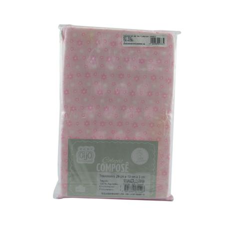 Travesseiro Bebê Florzinha Rosa - Caricia Baby Menor preço em Travesseiro Bebê Florzinha Rosa - Caricia Baby