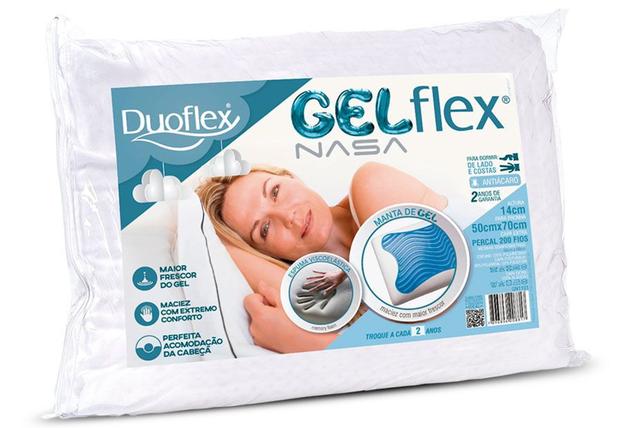 Travesseiro Duoflex Gelflex Nasa- Gn1101 50x70x14cm Menor preço em Travesseiro Duoflex Gelflex Nasa- Gn1101 50x70x14cm