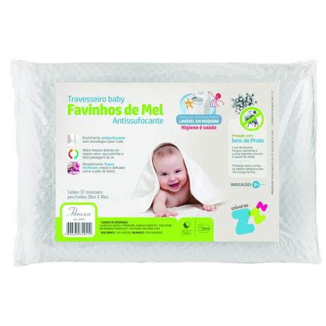 Travesseiro Favinhos de Mel Bebê Antissufocante Fibrasca Menor preço em Travesseiro Favinhos de Mel Bebê Antissufocante Fibrasca