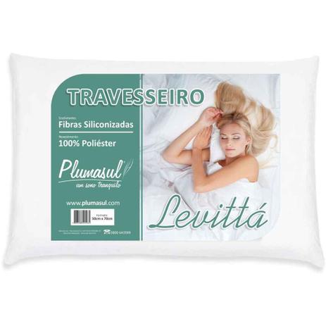 TRAVESSEIRO FIBRA SILICONIZADA LEVITTA 50 X 70 BRANCO - Plumasul Menor preço em TRAVESSEIRO FIBRA SILICONIZADA LEVITTA 50 X 70 BRANCO - Plumasul