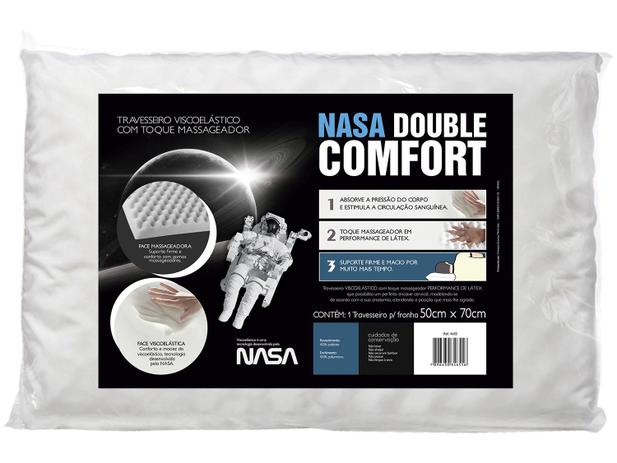 Travesseiro Fibrasca de Cabeça Viscoelástico - Fibrasca NASA Double Comfort