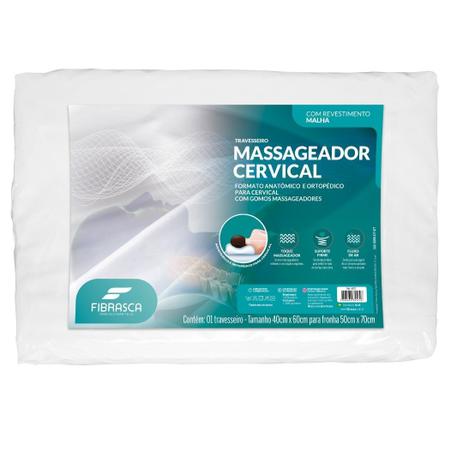 Travesseiro Massageador Ortopedico Cervical Antiacaro 40x60cm Refrescante - Fibrasca Menor preço em Travesseiro Massageador Ortopedico Cervical Antiacaro 40x60cm Refrescante - Fibrasca