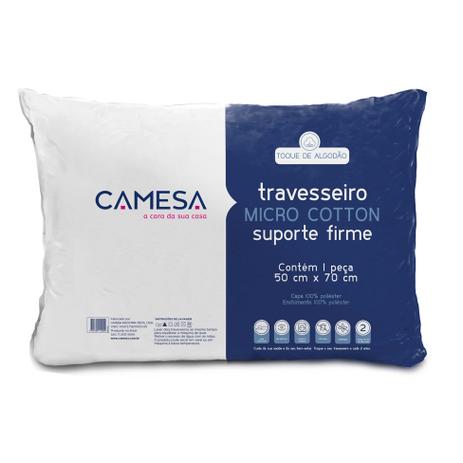 Travesseiro Micro Cotton Branco 50x70 cm - Camesa Menor preço em Travesseiro Micro Cotton Branco 50x70 cm - Camesa