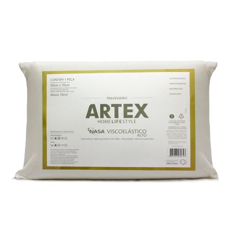 Travesseiro Nasa Antiácaro Viscoelástico Alto ARTEX - Standard - Branco Menor preço em Travesseiro Nasa Antiácaro Viscoelástico Alto ARTEX - Standard - Branco