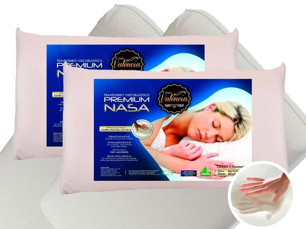 Menor preço em Travesseiro Nasa Kit 2 Pecas - Antialérgico - Toque Macio - Valência - Casas Valencia