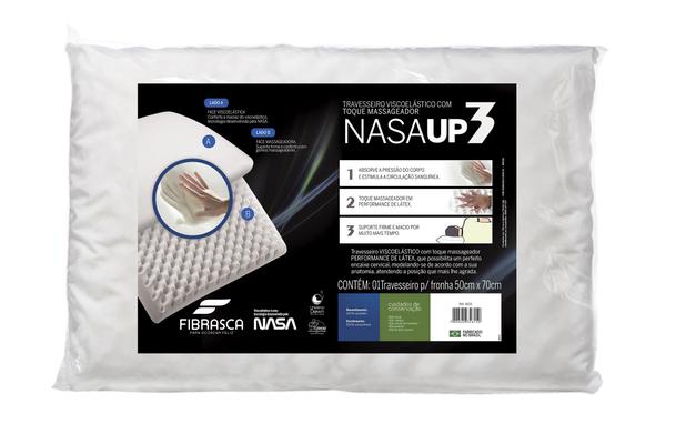 Travesseiro NASA UP 3 Viscoelástico P/ Fronhas 50x70cm - Fibrasca Menor preço em Travesseiro NASA UP 3 Viscoelástico P/ Fronhas 50x70cm - Fibrasca