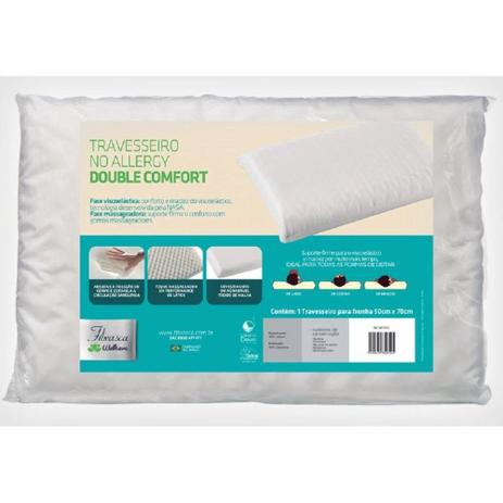 Travesseiro No Allergy Double - Fibrasca Menor preço em Travesseiro No Allergy Double - Fibrasca
