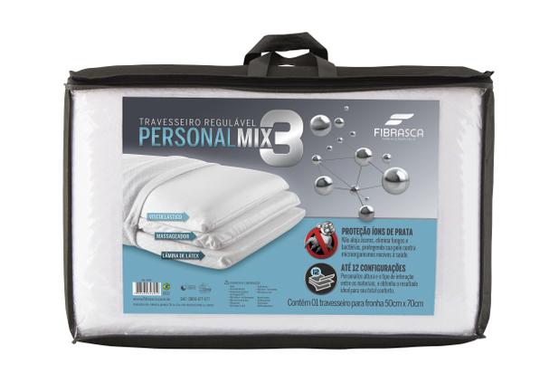 Travesseiro Personal Mix 3 Fibrasca Íons de Prata C/ Até 12 Configurações - 50x70cm Menor preço em Travesseiro Personal Mix 3 Fibrasca Íons de Prata C/ Até 12 Configurações - 50x70cm