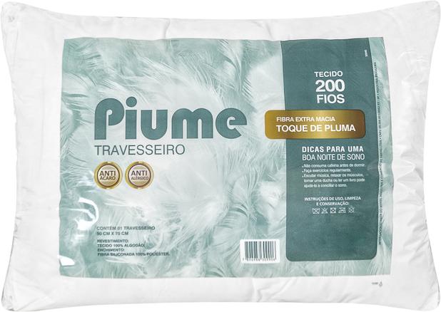 Travesseiro Piume Percal 200 Fios 100 Algodão Toque de Pluma - Linda casa Menor preço em Travesseiro Piume Percal 200 Fios 100 Algodão Toque de Pluma - Linda casa