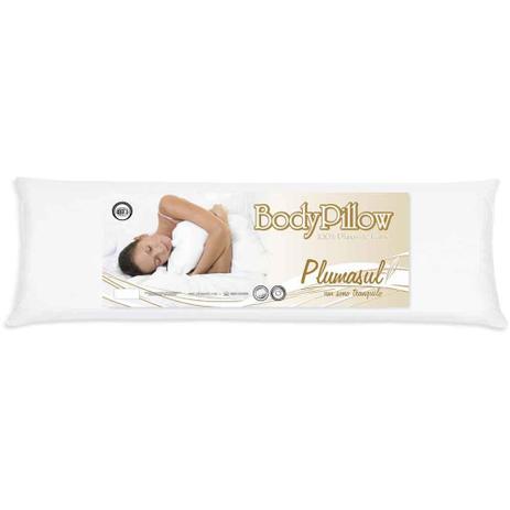 TRAVESSEIRO PLUMA DE GANSO BODY PILLOW 50 X 150cm BRANCO - Plumasul Menor preço em TRAVESSEIRO PLUMA DE GANSO BODY PILLOW 50 X 150cm BRANCO - Plumasul