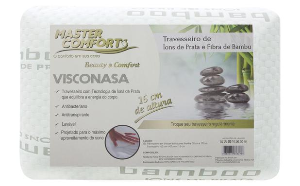 Travesseiro Viscoelástico Fibra de Bambu e Íons de Prata - Master Comfort Menor preço em Travesseiro Viscoelástico Fibra de Bambu e Íons de Prata - Master Comfort