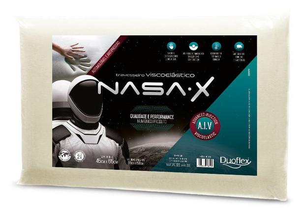 Travesseiro Viscoelástico Nasa-X Baixo 50x70cm - Duoflex Menor preço em Travesseiro Viscoelástico Nasa-X Baixo 50x70cm - Duoflex