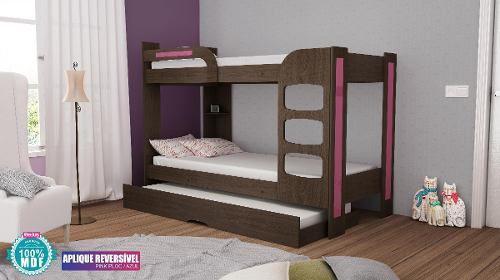 Treliche Carisma Solteiro Com Cama Auxiliar Fresno E Rosa - Gelius Menor preço em Treliche Carisma Solteiro Com Cama Auxiliar Fresno E Rosa - Gelius