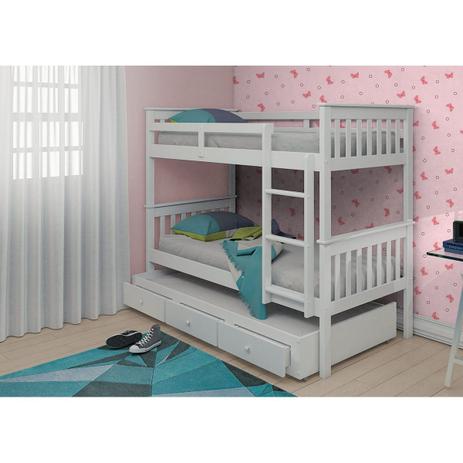 Treliche de Solteiro Madeira Maciça com Escada Fixa para Quarto de Menina Branco - Housin é boa?