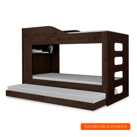 Treliche Solteiro Hibisco com Cama Auxiliar Marrom Escuro - Incabrás Menor preço em Treliche Solteiro Hibisco com Cama Auxiliar Marrom Escuro - Incabrás