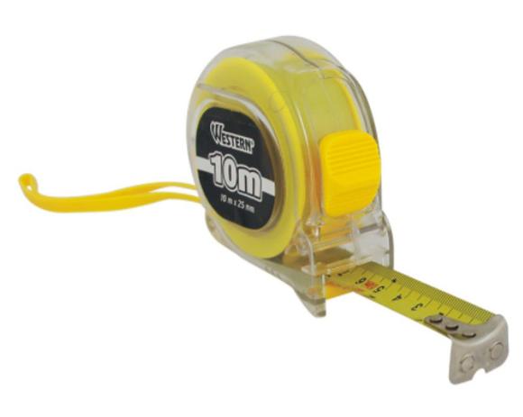 Trena 10 m com trava e fita larga Western - Produto nacional Menor preço em Trena 10 m com trava e fita larga Western - Produto nacional
