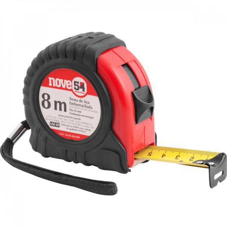 Trena de aço emborrachada 8 m x 25 mm Nove54 Menor preço em Trena de aço emborrachada 8 m x 25 mm Nove54