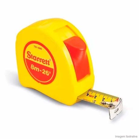 Trena De Bolso Amarela Starret 8m/26mm - Starrett Menor preço em Trena De Bolso Amarela Starret 8m/26mm - Starrett