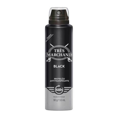Très Marchand Black Desodorante Aerosol 150ml - Tres marchand Menor preço em Très Marchand Black Desodorante Aerosol 150ml - Tres marchand