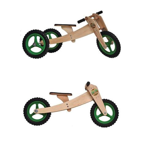 Triciclo / Bicicleta infantil de equilíbrio sem pedal 3 em 1 Woodbike 1 a 5 anos verde - Wood bike Menor preço em Triciclo / Bicicleta infantil de equilíbrio sem pedal 3 em 1 Woodbike 1 a 5 anos verde - Wood bike