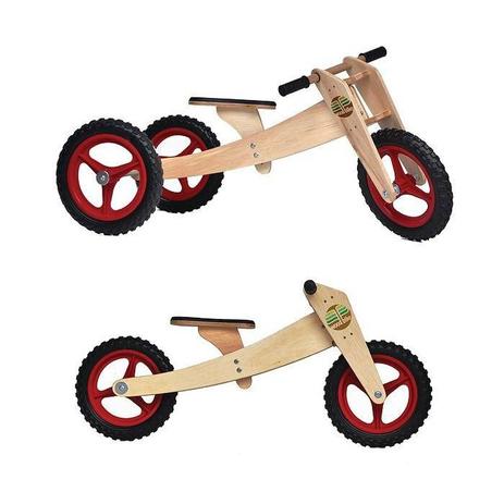 Triciclo / Bicicleta infantil de equilíbrio sem pedal 3 em 1 Woodbike 1 a 5 anos vermelha - Wood bike Menor preço em Triciclo / Bicicleta infantil de equilíbrio sem pedal 3 em 1 Woodbike 1 a 5 anos vermelha - Wood bike
