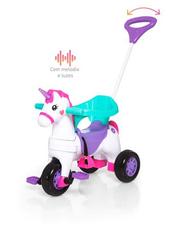 Triciclo Carrinho Unicornio Tico Calesita Velocita Fantasy 1001 Rosa Menor preço em Triciclo Carrinho Unicornio Tico Calesita Velocita Fantasy 1001 Rosa