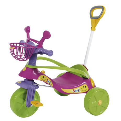 Triciclo Com Empurrador Biemme Smile Confort Elite Rosa E Verde Menor preço em Triciclo Com Empurrador Biemme Smile Confort Elite Rosa E Verde