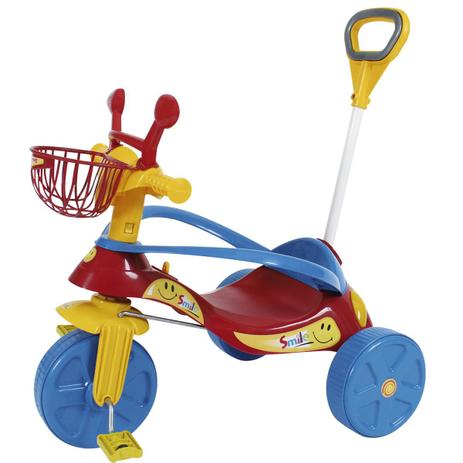 Triciclo Com Empurrador Biemme Smile Confort Elite Vermelho Menor preço em Triciclo Com Empurrador Biemme Smile Confort Elite Vermelho