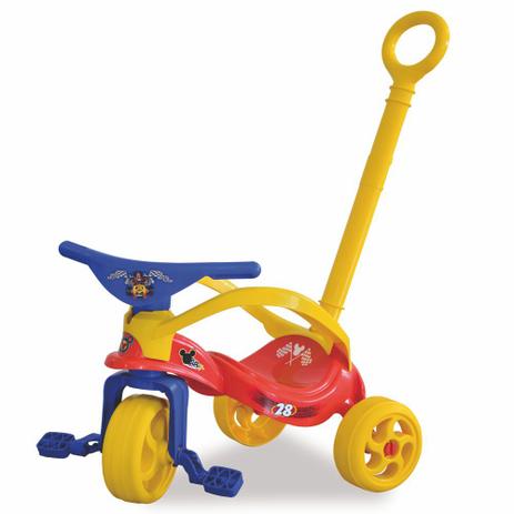 Triciclo com Empurrador e Proteção Mickey - Colorido - 19787 - Xalingo Menor preço em Triciclo com Empurrador e Proteção Mickey - Colorido - 19787 - Xalingo