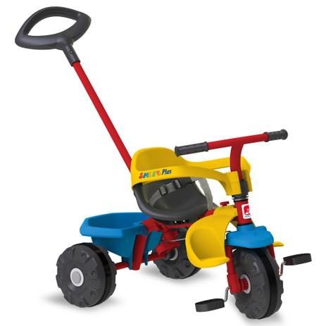 Triciclo de Passeio e Pedal - Smart Plus - Amarelo, Azul e Vermelho - Bandeirante Menor preço em Triciclo de Passeio e Pedal - Smart Plus - Amarelo, Azul e Vermelho - Bandeirante