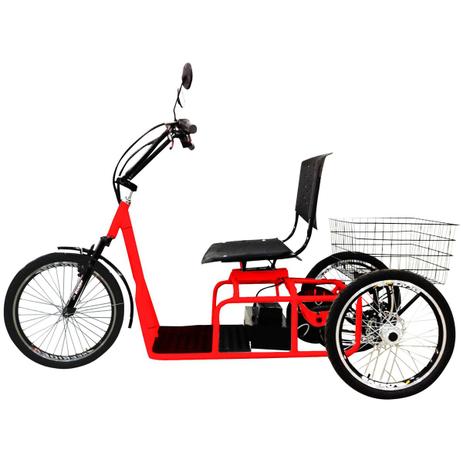 Triciclo Elétrico 800W Aro 20 Freio a Disco Confort Vermelho - Duos Menor preço em Triciclo Elétrico 800W Aro 20 Freio a Disco Confort Vermelho - Duos